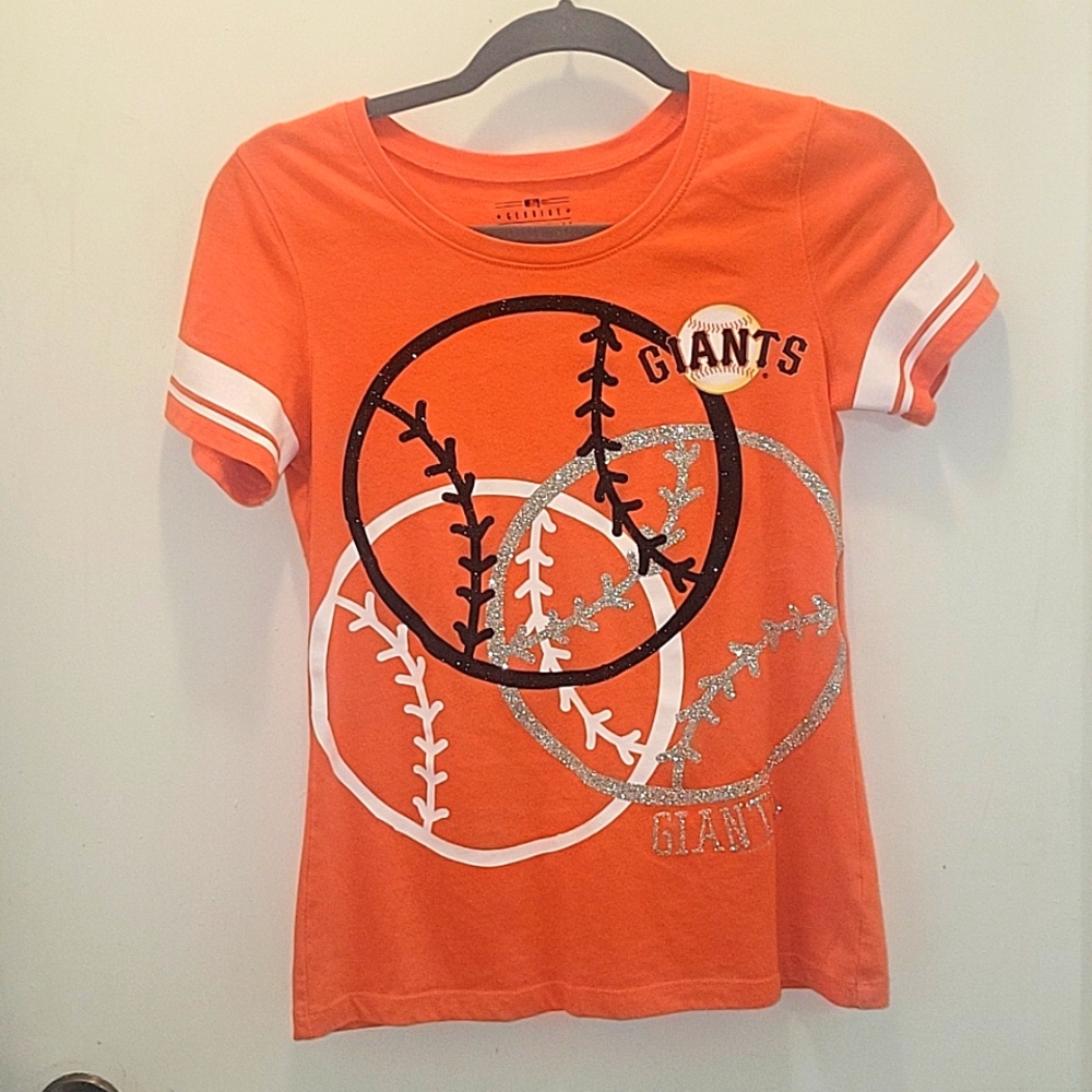 San Francisco Giants Glitter Girl's Size 14 Baseball Shirt
